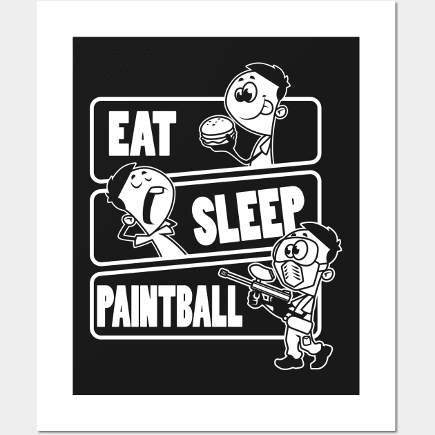 Eat Sleep Paintball - Paint baller gift design Wall Art by theodoros20